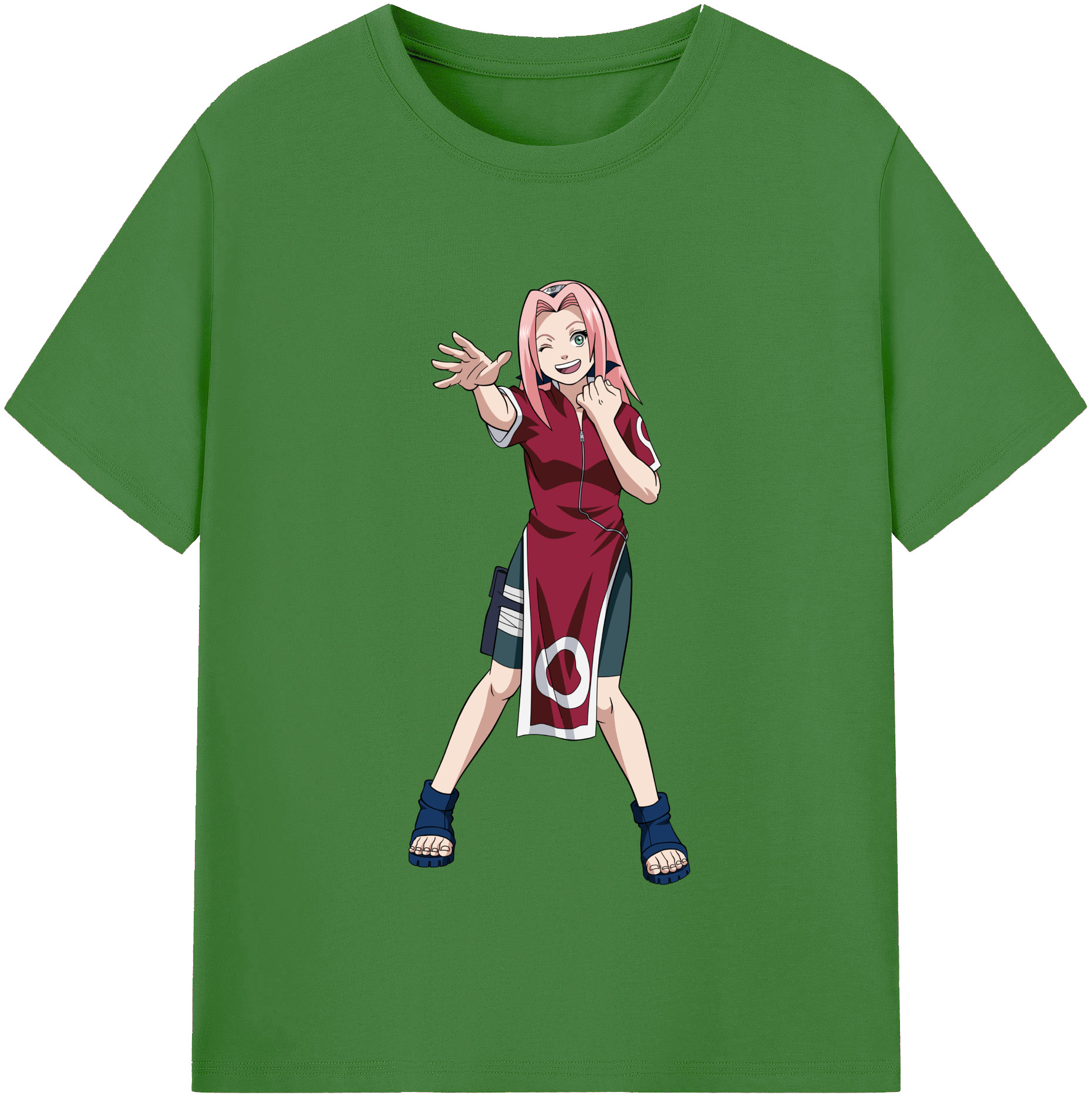 （画像用） NARUTO -ナルト- 春野サクラ Haruno Sakura レディースカジュアルプリントTシャツ（綿100％）